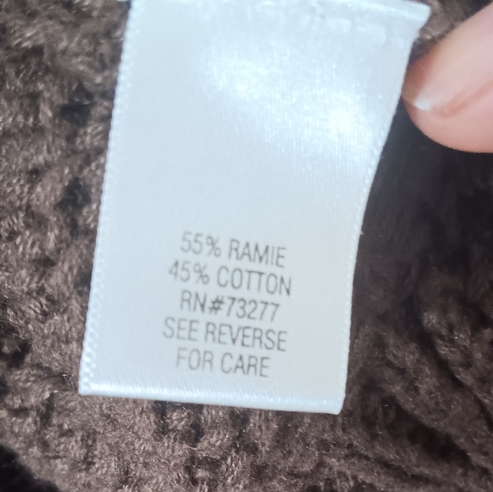 Croft & Barrow Chocolate Brown Cable Knit Cardigan - Picture 7 of 10